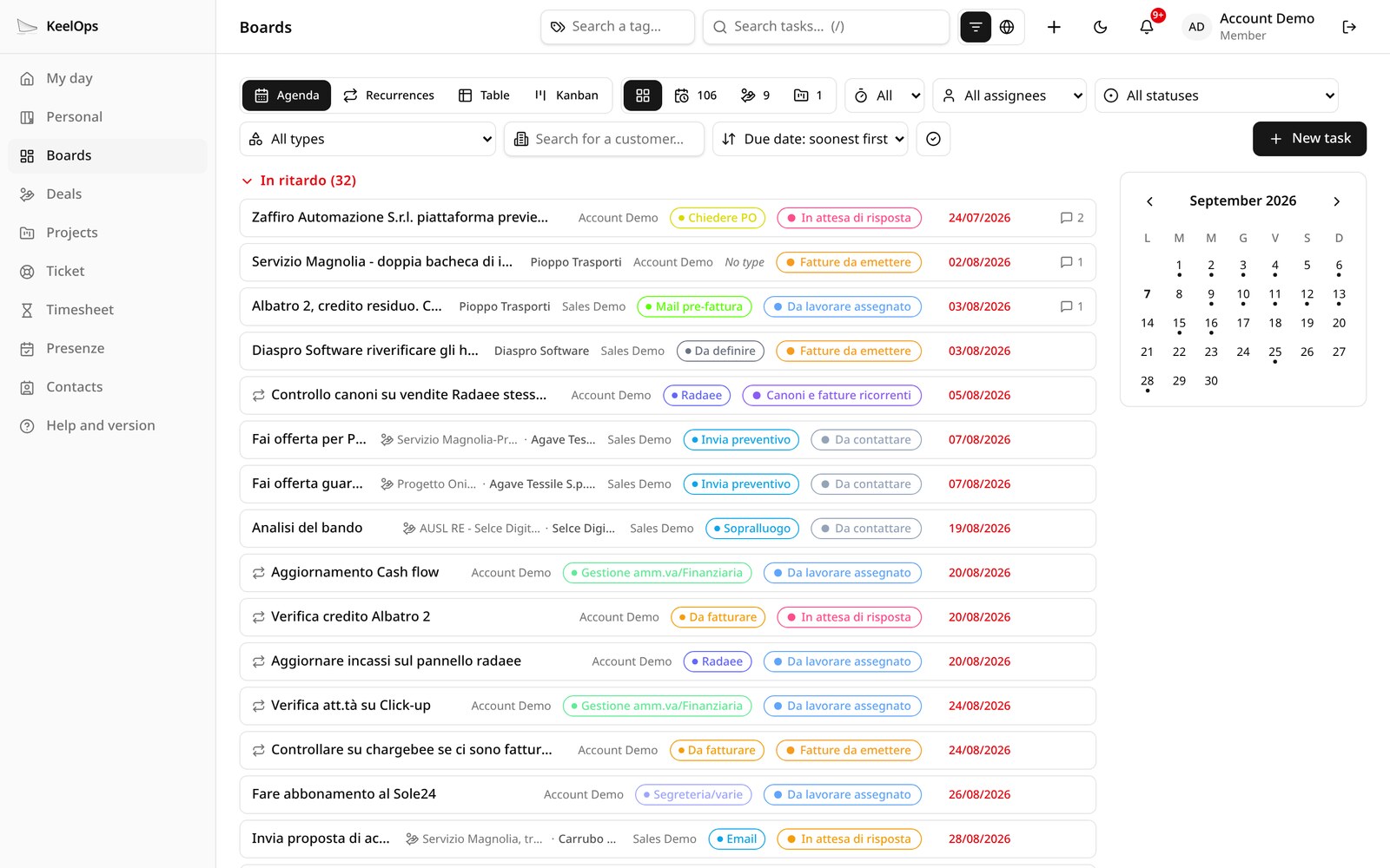 The administrative calendar as a board